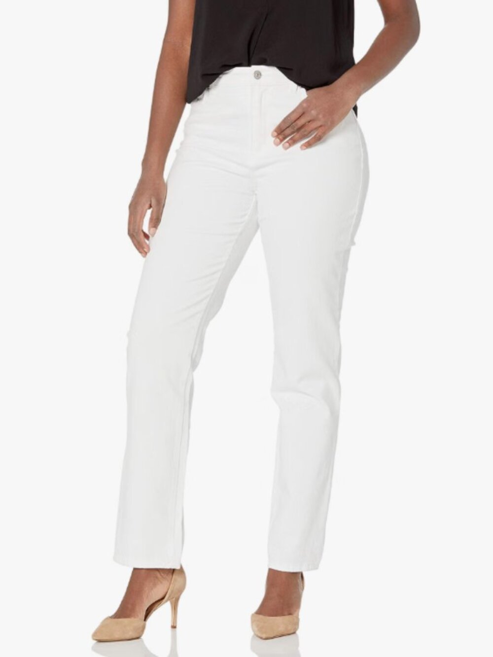 Gloria Vanderbilt Women's Classic Tapered Amanda Jeans White 8L